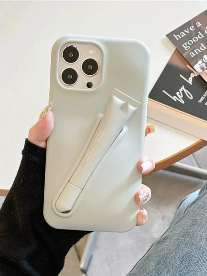 For Iphone 16 15 14 13 12 11 Pro plus Mini Max Xs XR 6 7 8 SE Lip Gloss Holder Silicone Soft Cover Case
