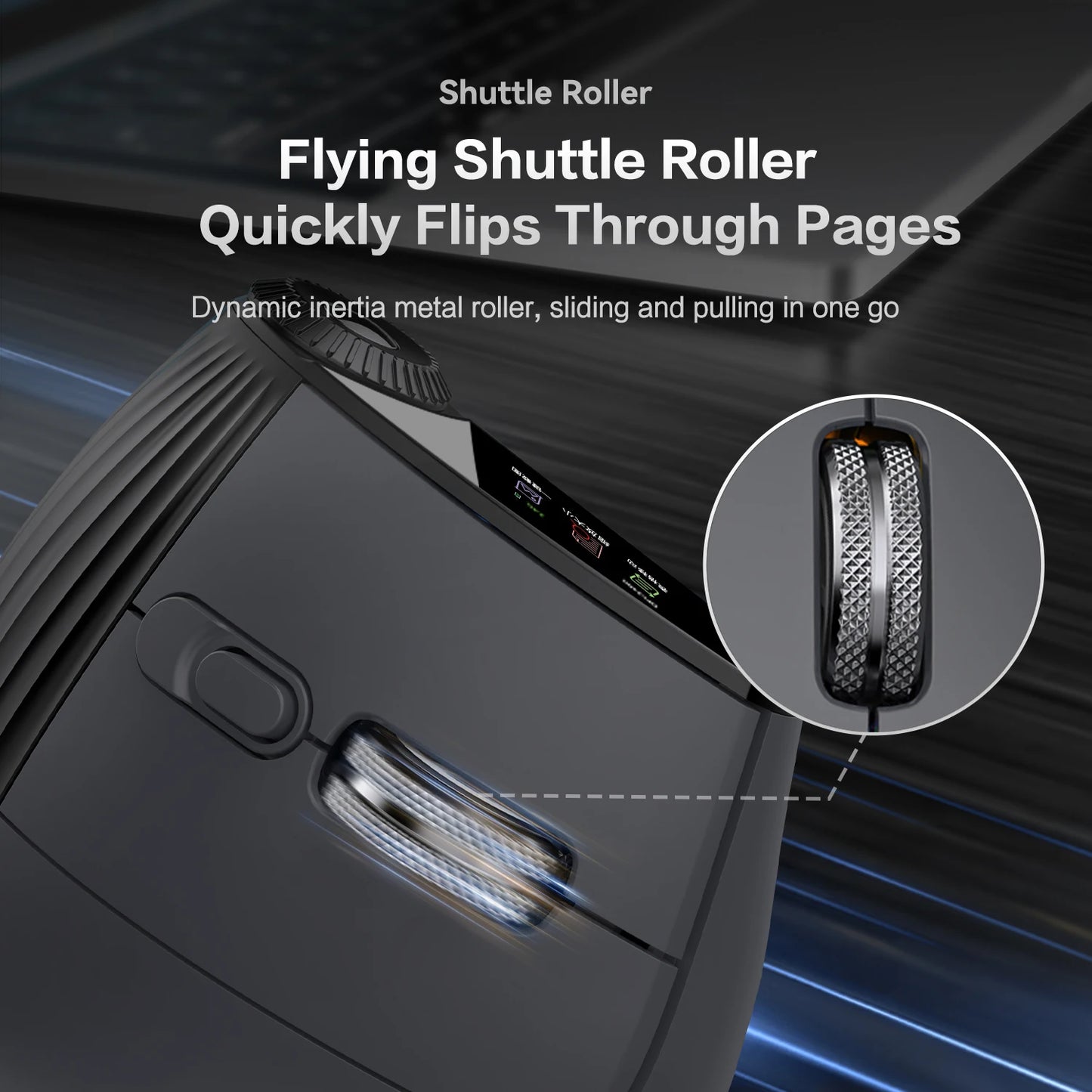 RGB Wireless Vertical Mouse - Ergonomic Design with Adjustable Function Knob & Silent Click, Bluetooth & USB Compatible