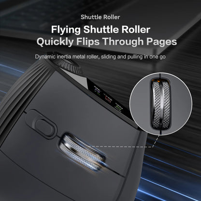 RGB Wireless Vertical Mouse - Ergonomic Design with Adjustable Function Knob & Silent Click, Bluetooth & USB Compatible