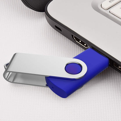 10 Pack 64GB USB 2.0 Flash Drive Thumb Drive, Blue
